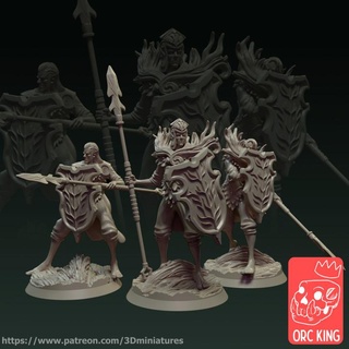 wood elves spears orc king studio Toys & Games Tabletop Characters Creatures Fantasy Universe Board Store dragon elf fantasy forest hero mini minion rpg spear miniature tabletop wargame dungeon combat dnd ttrpg orcking taurodar 3d print model - Mito3D