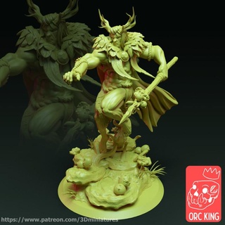 king taurodar orc studio Toys & Games Tabletop Characters Creatures Fantasy Universe Board Store dragon elf fantasy forest hero mini minion rpg miniature tabletop elves wargame dungeon combat dnd druid shaman ttrpg orcking 3d print model - Mito3D