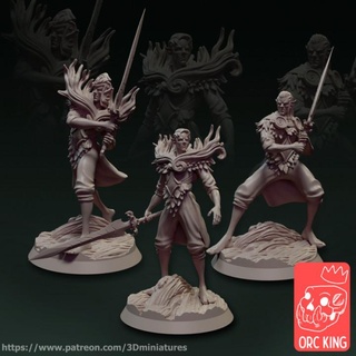 wood elves swords orc king studio Toys & Games Tabletop Characters Creatures Fantasy Universe Board Store dragon elf fantasy forest hero mini minion rpg sword miniature bow tabletop wargame dungeon combat dnd ttrpg orcking taurodar 3d print model - Mito3D