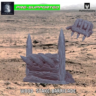 wood stake barricade pre-supported admiral apocalypse Toys & Games Tabletop Characters Creatures Fantasy Universe Board Store 3D Printable Terrain building fence terrain tree wargames wall boardgames logs rocks dnd barricades woodenstake defensivestructures 3d print model - Mito3D