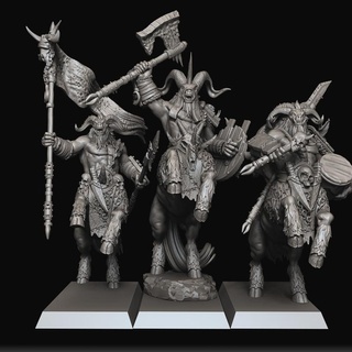 centaurs command group raven twin miniatures Toys & Games Tabletop Characters Creatures Fantasy Universe Board Store 40k warhammer centaur beastmen 40000 ageofsigmar aos raventwinminiatures 3d print model - Mito3D