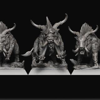 razortusk unit raven twin miniatures Toys & Games Tabletop Characters Creatures Fantasy Universe Board Store 40k warhammer beastmen 40000 ageofsigmar aos raventwinminiatures 3d print model - Mito3D