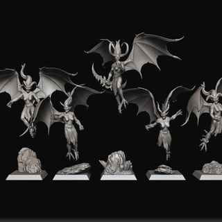 harpy unit raven twin miniatures Toys & Games Tabletop Characters Creatures Fantasy Universe Board Store 40k warhammer chaos beastmen 40000 ageofsigmar aos raventwinminiatures 3d print model - Mito3D