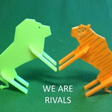 animales simples 9 rivales juegos juguetes leones 3d print model - Mito3D