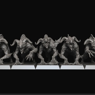 beastmen hounds raven twin miniatures Toys & Games Tabletop Characters Creatures Fantasy Universe Board Store 40k undead warhammer chaos 40000 ageofsigmar aos raventwinminiatures 3d print model - Mito3D