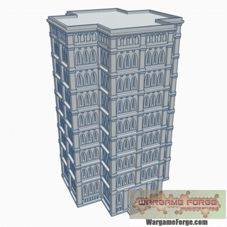 gothic building 59 g059 wargame forge Toys & Games Tabletop Characters Creatures Sci-Fi Universe 3D Printable Terrain Board Store 40k epic terrain 6mm battletech 8mm adeptus titanicus 3d print model - Mito3D