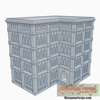 gothic building 87 g087 wargame forge Toys & Games Tabletop Characters Creatures Sci-Fi Universe 3D Printable Terrain Board Store 40k epic terrain 6mm battletech 8mm adeptus titanicus 3d print model - Mito3D