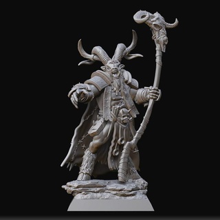 wildhorn shaman raven twin miniatures Toys & Games Tabletop Characters Creatures Fantasy Universe Board Store 40k warhammer beastmen 40000 ageofsigmar aos raventwinminiatures 3d print model - Mito3D