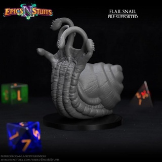 flail snail miniature - pre-supported epics n stuffs Toys & Games Tabletop Characters Creatures Fantasy Universe Board Store beast dragons dungeons fantasy rpg boardgame tabletop adventure dnd pathfinder 5e epicsnstuffs 3d print model - Mito3D