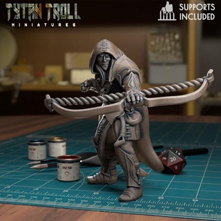 elf archer 01 pre-supported tytantroll miniatures Toys & Games Tabletop Characters Creatures Fantasy Universe Board Store arrow fantasy bow minis 32mm woodland harpoon realm firing 3d print model - Mito3D