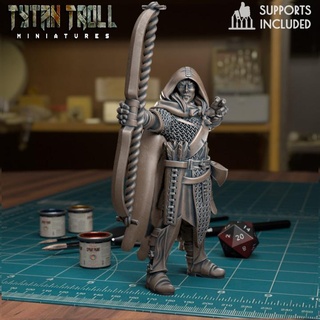 elf archer 04 pre-supported tytantroll miniatures Toys & Games Tabletop Characters Creatures Fantasy Universe Board Store creature fantasy elven sculpting woodland bowman presupported woodlands archoer 3d print model - Mito3D