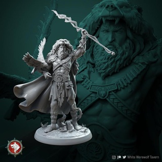 rafinus grim grip 32mm 75mm pre-supported white werewolf tavern Toys & Games Tabletop Characters Creatures Fantasy Universe Board Store game games character male boardgame tabletop wargame dnd pathfinder druid ttrpg dndcharacter 3d print model - Mito3D