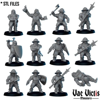 dwarf guards pre- supported vae victis miniatures Toys & Games Tabletop Characters Creatures Fantasy Universe Board Store army battle fantasy fighter rpg tabletop encounter dnd dwarves 3d print model - Mito3D