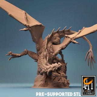 young black dragon lord print Toys & Games Tabletop Characters Creatures Fantasy Universe Board Store dnd 3d print model - Mito3D