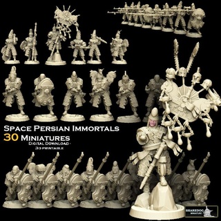 space persian immortals megapack sharedog miniatures Toys & Games Tabletop Characters Creatures Sci-Fi Universe Board Store 40k guard history knight soldier warhammer warrior imperial necromunda marine iran spearman regiment pikeman cataphract achaemenid 3d print model - Mito3D