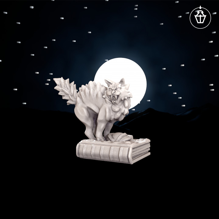 cat necronomicon lamppost collective Home & Garden Homeware Ornaments autumn book farm halloween horror pumpkin scary spooky magic witch dead kitty spellbook fall haunted hag witchcraft coven 3D print model - Mito3D