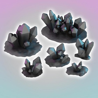 crystal formations saucermen studios Toys & Games Tabletop Characters Creatures Fantasy Universe Board 3D Printable Terrain alien diamond nature planet terrain natural scifi 28mm scenery 32mm mining refinery scatter minerals amethysts 3d print model - Mito3D