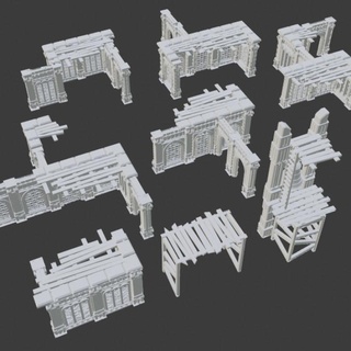 fantezi kalıntılar temel modüler bina bloklar Pandora 39 nın Hobiler oyuncaklar oyunlar masaüstü karakterler yaratıklar Evren 3D yazdırılabilir arazi yazı tahtası binalar Warhammer duvar yaş platform manzara duvarlar harabe Sigmar platformlar savaş narası 3d print model - Mito3D