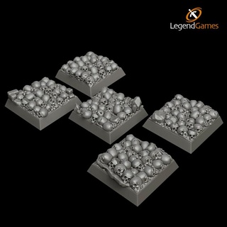 legendgames skull bases 25mm square - base topper versions legend games Toys & Games Tabletop accessories Board Store dragons dungeons figure gothic warhammer miniature wh40k ttrpg 3d print model - Mito3D