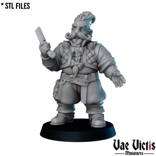 barber dwarf pre-supported vae victis miniatures Toys & Games Tabletop Characters Creatures Fantasy Universe Board Store fantasy fun rpg tabletop fancy dnd citizen pnj 3d print model - Mito3D