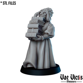 dwarf librarian pre-supported vae victis miniatures Toys & Games Tabletop Characters Creatures Fantasy Universe Board Store fantasy rpg books tabletop dnd citizen npc 3d print model - Mito3D