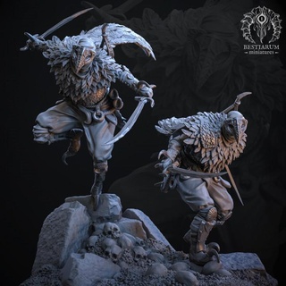 vaalakerian sand whispers x 4 bestiarum miniatures Toys & Games Tabletop Characters Creatures Fantasy Universe Board Store archer desert warrior assassin killer dnd 32mm tribe 3d print model - Mito3D