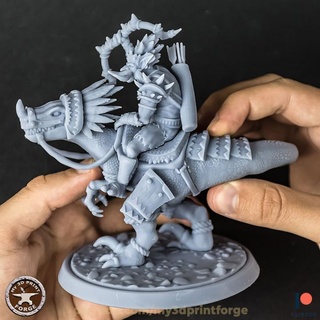 troll hunter raptor 32 75 mm pre-supported my3dprintforge Toys & Games Tabletop Characters Creatures Fantasy Universe Board dino dinosaur fantasy warcraft bow velociraptor rider dnd 3d print model - Mito3D