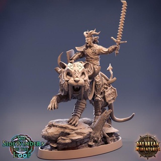 noosher neverprey magnapanther-the sidewinders loop daybreak miniatures Toys & Games Tabletop Characters Creatures Fantasy Universe Board Store dragons dungeons shield sword wargaming tabletop mounted tiefling 32mm 75mm 3d print model - Mito3D