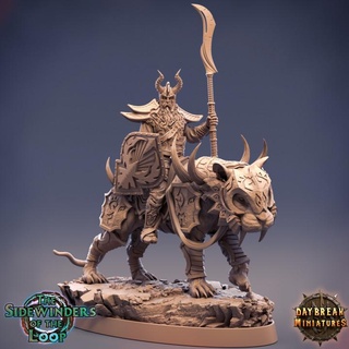 lord runo stryfe magnapanther-the sidewinders loop daybreak miniatures Toys & Games Tabletop Characters Creatures Fantasy Universe Board Store dragons dungeons shield spear wargaming tabletop mounted 32mm 75mm tielfling 3d print model - Mito3D