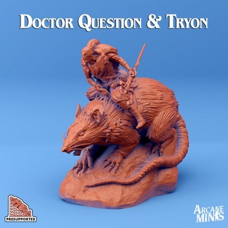 doctor question & tryon arcane minis Store creature dragon dragons dungeons monster mount robot roleplay rpg steampunk rat staff dire dungeon patreon d&d dnd mounted druid magna 5e warforged airships stories presupported pre-supported arcanapunk magipunk magitech sordane supported shardforged skies direrat dire-rat 3d print model - Mito3D