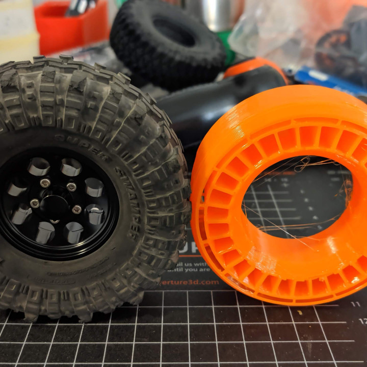 385 pneu inserir 155 roda Daniel anguita poupar partes carros veículos rc espuma 3D print model - Mito3D