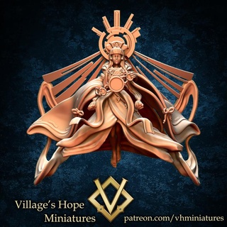 amaterasu goddess sun 75 35mm scale village's hope miniatures Toys & Games Tabletop Characters Creatures Fantasy Universe Board Store anime god japan rpg miniature minis dnd ttrpg sungod trpg 3d print model - Mito3D