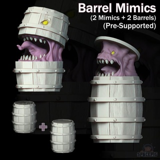 barrel mimic bundle commander spacepig Toys & Games Tabletop Characters Creatures Fantasy Universe Board Store creature monster object surprise dnd ambush 3d print model - Mito3D