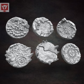 vikin demon bases red clay collectibles Toys & Games Tabletop accessories Characters Creatures Fantasy Universe Board viking demons 3d print model - Mito3D