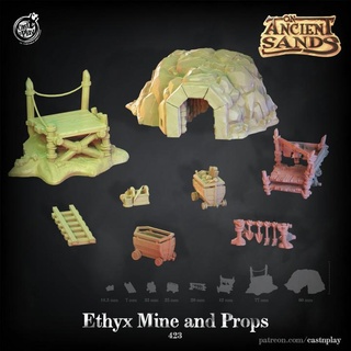 ethyx mine props pre-supported cast n play Toys & Games Tabletop Characters Creatures Fantasy Universe Board Store 3D Printable Terrain fantasy dnd castnplay presupported 3d print model - Mito3D