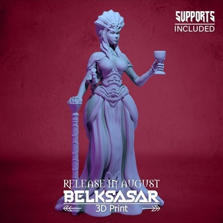 vampire duchess variant 2 belksasar 3dprint Toys & Games Tabletop Characters Creatures Fantasy Universe Board beautiful crown cup detailed dress fantasy female girl monster realistic woman blood staff corset patreon skirt vampiress 3d print model - Mito3D