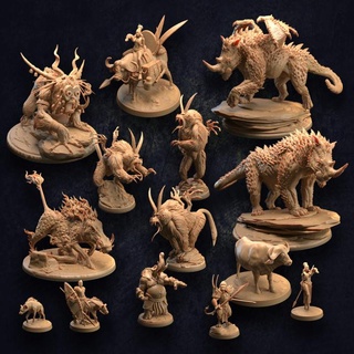 snub-winged horn crest dragon trapper pack - presupported trappers lodge Toys & Games Tabletop Characters Creatures Fantasy Universe Board Store demon dungeons lion water fire rhino snake dnd buffalo boar winged hyena baboon savannah baboons snub-wingedhorncrest bushfireboar 3d print model - Mito3D