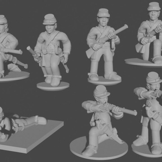 10 & 15mm american civil war dismounted cavalry skirmishing henry turner Toys Games Education History Tabletop Characters Creatures Board Store black epic union 10mm powder skirmisher acw skirmishers 3d print model - Mito3D