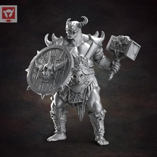 demônio viking infantaria vermelho argila colecionáveis brinquedos jogos tampo mesa personagens criaturas fantasia universo borda nórdico 3d print model - Mito3D