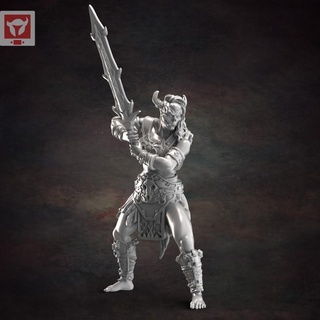 demon viking infantry 2 red clay collectibles Toys & Games Tabletop Characters Creatures Fantasy Universe Board Store girl norse 3d print model - Mito3D