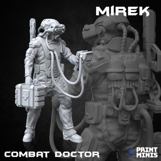 Mirek combattere medico automi collezione Stampa minis giocattoli Giochi tavolo personaggi creature Sci Fi universo tavola futuristico eroe sci fi soldato carattere cyberpunk squadra dieselpunk npc 3d print model - Mito3D