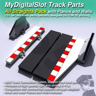 dijital yuvam düzlükler paketlemek 3d basılı kendin yap Izlemek parçalar 1 32 yuva araba yarış oyun dlb RC arabalar arduino piyano Düz rc ölçülü analog Carrera Ninco Slotit mds Recta 3d print model - Mito3D