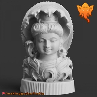 shiva bust divine snake hood mgoi Scan the World Education Art Home & Garden Homeware Ornaments carving god hindu india 3d print model - Mito3D