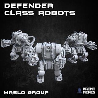 defender class robots x3 modular - automata collection print minis Toys & Games Tabletop Characters Creatures Sci-Fi Universe Vehicles Machines Board android industrial machine robot sci-fi mech cyberpunk dieselpunk 3d print model - Mito3D