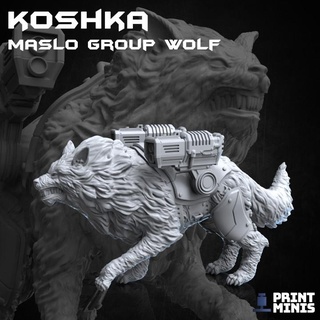 koshka wolf - automata collection print minis Toys & Games Tabletop Characters Creatures Fantasy Universe Board animal creature dog futuristic pet sci-fi 3d print model - Mito3D