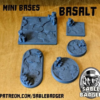 mini bases - basalt brander roullett Toys & Games Tabletop accessories Characters Creatures Fantasy Universe Board Store base 50mm 40mm 28mm 32mm 25mm 30mm 3d print model - Mito3D