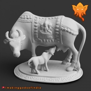 sacro mucca vitello Bene scansione mondo formazione scolastica arte casa giardino articoli per ornamenti indù India 3d print model - Mito3D