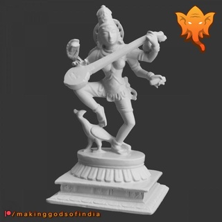 Saraswati dans tavuskuşu iyi taramak dünya Eğitim Sanat ev Bahçe eşyaları süsler tanrıça Hindu Hindistan Sarasvati 3d print model - Mito3D