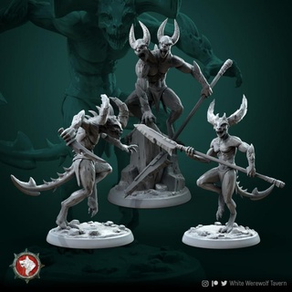 imps set 3 miniatures 32mm pre-supported white werewolf tavern Toys & Games Tabletop Characters Creatures Fantasy Universe Board Store monster wargames warhammer tabletop wargame creatures dnd demons devils ttrpg dndmonster dnddevil 3d print model - Mito3D