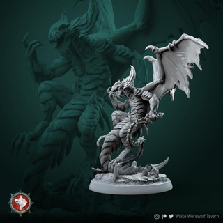 kerrafius taskmaster 32mm pre-supported white werewolf tavern Toys & Games Tabletop Characters Creatures Fantasy Universe Board demon creature devil warhammer boardgame tabletop wargame dnd pathfinder ttrpg dndmonster 3d print model - Mito3D